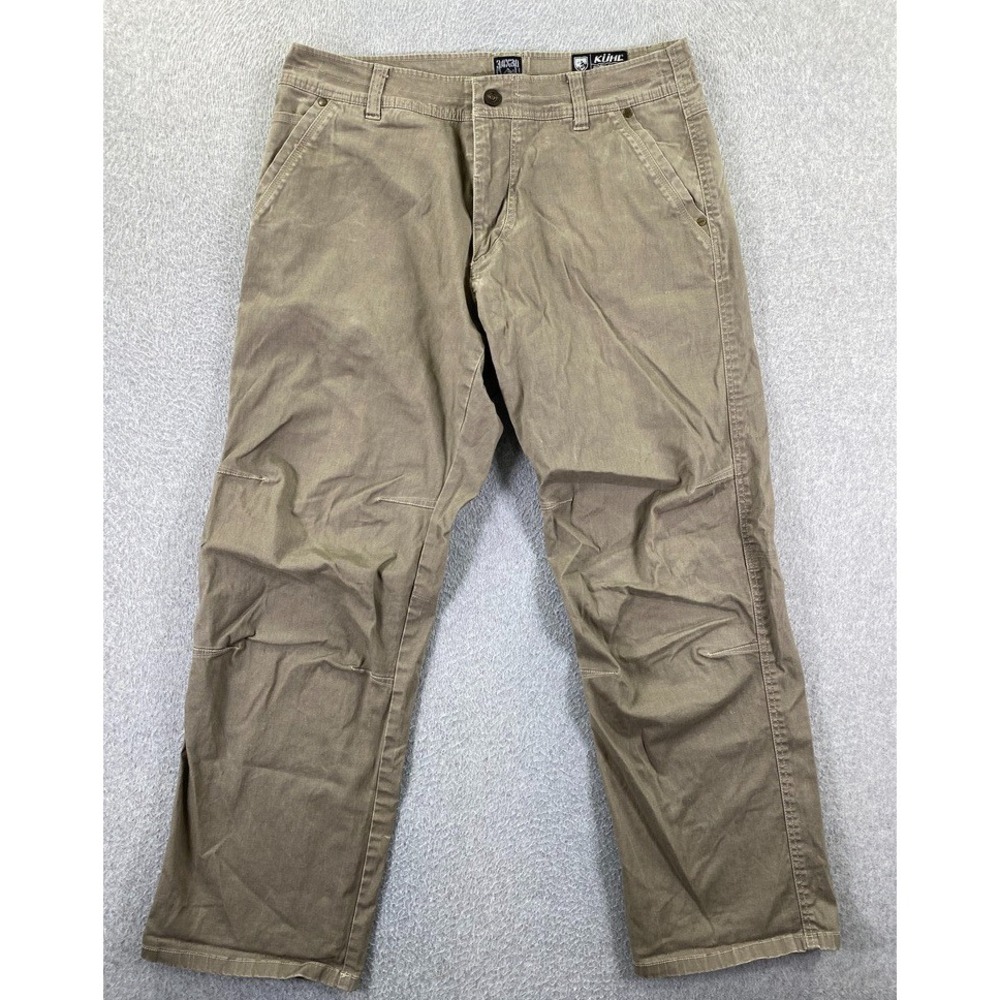 Kuhl Slackr Pants Mens 34x30 Beige Canvas Carpenter Relaxed Fit Workwear Outdoor